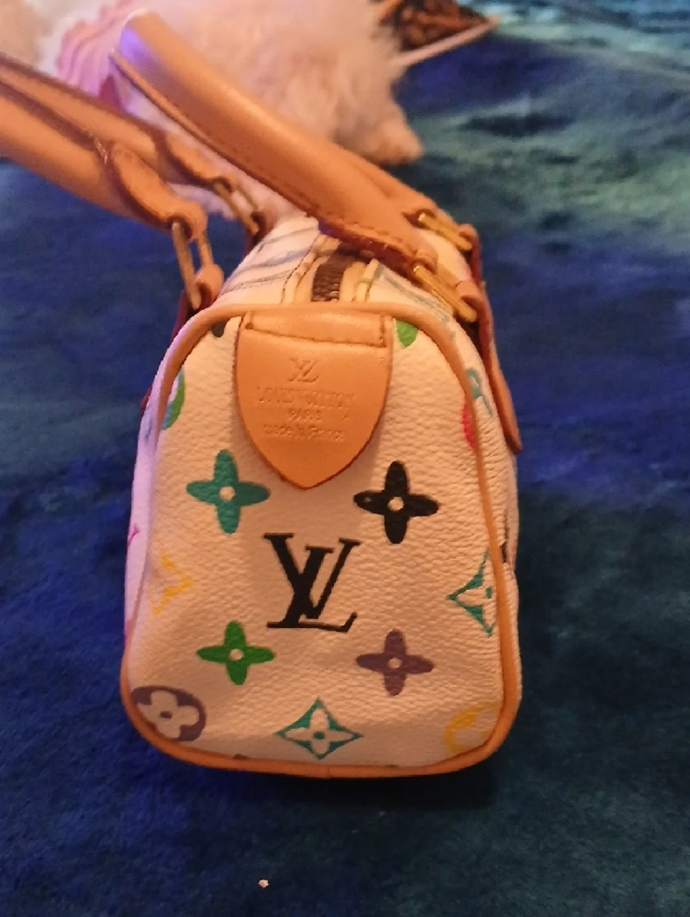Louis Vuitton White Multicolor Monogram Mini Satchel - Picture 3 of 5